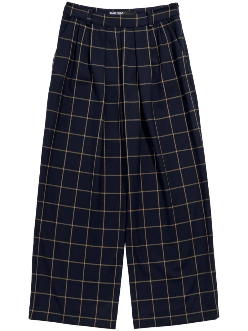 Bimba y Lola checked flared trousers - Blue von Bimba y Lola