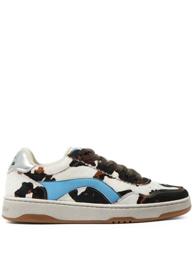 Bimba y Lola cow-print leather sneakers - White von Bimba y Lola