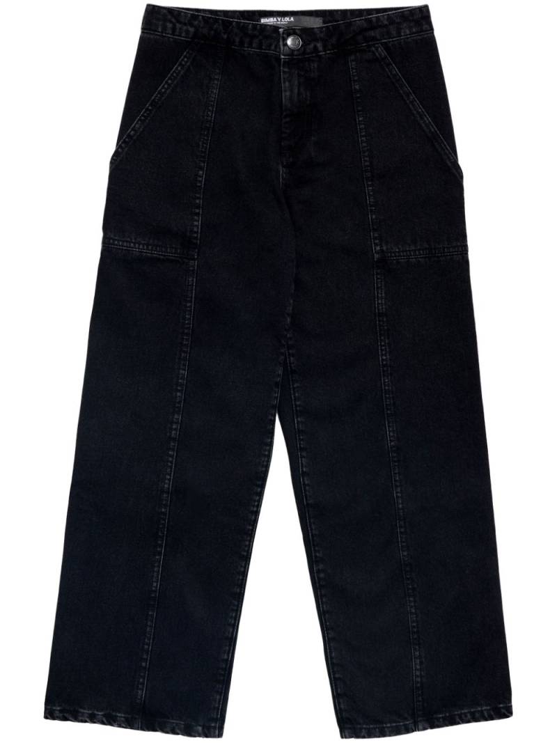 Bimba y Lola cropped straight-leg jeans - Black von Bimba y Lola