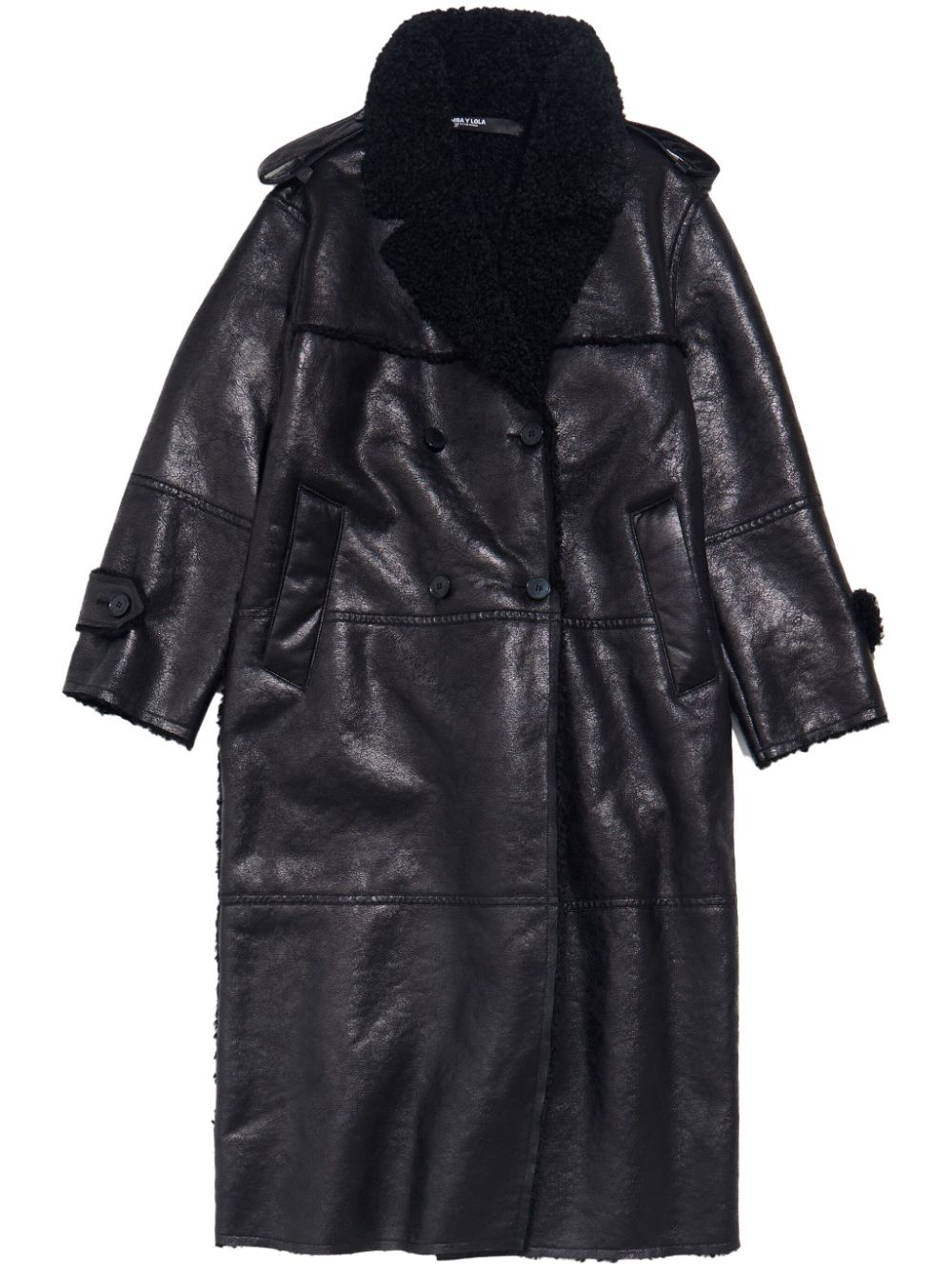 Bimba y Lola double-breasted long coat - Black von Bimba y Lola