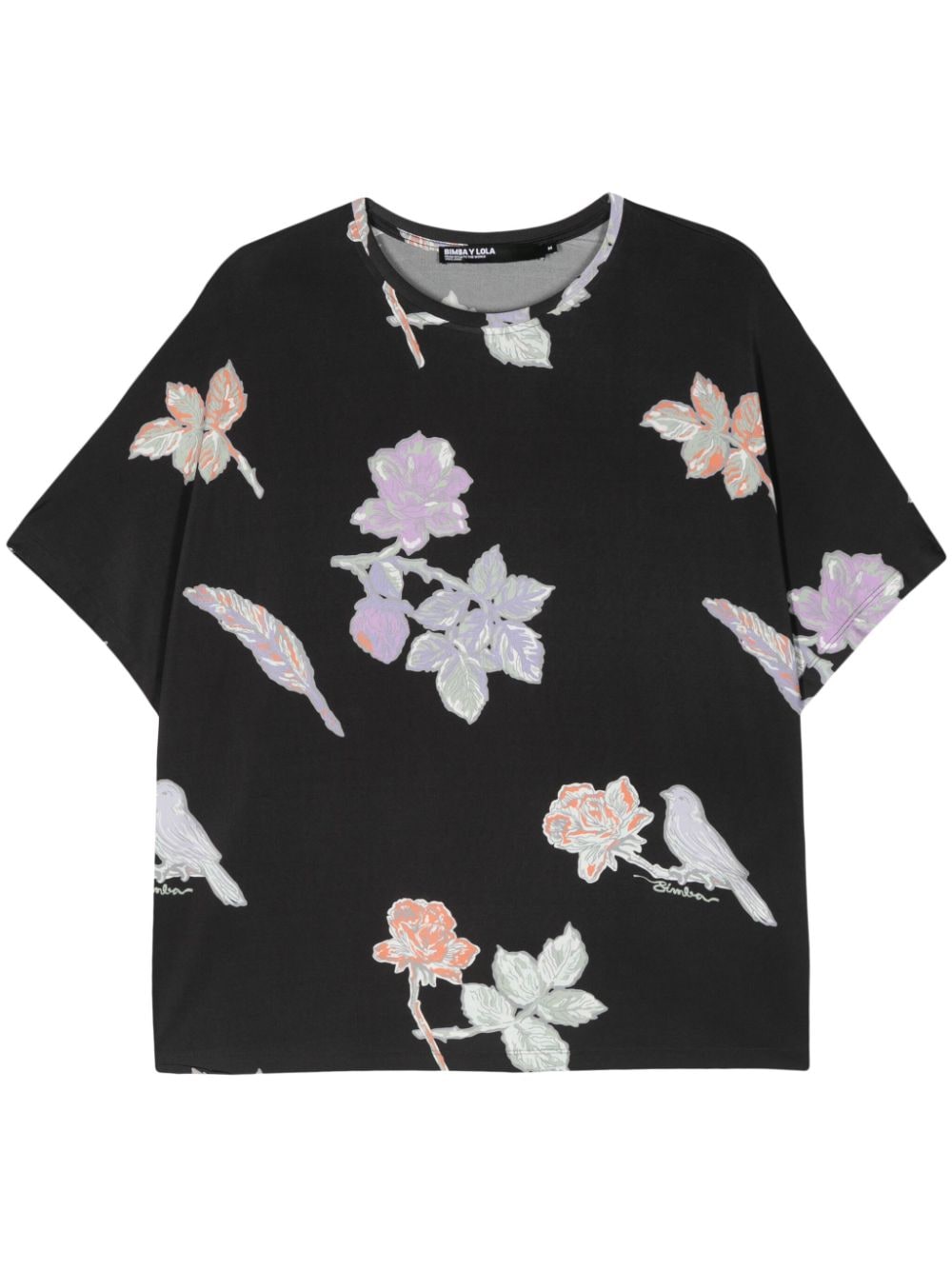 Bimba y Lola floral-print T-shirt - Black von Bimba y Lola