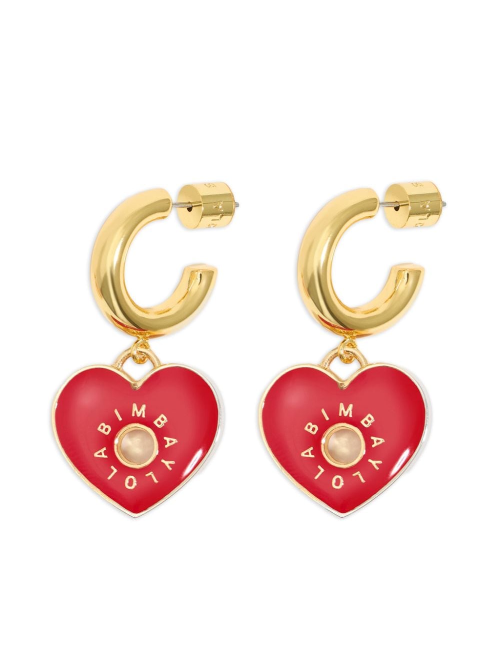 Bimba y Lola heart-motif hoop earrings - Red von Bimba y Lola