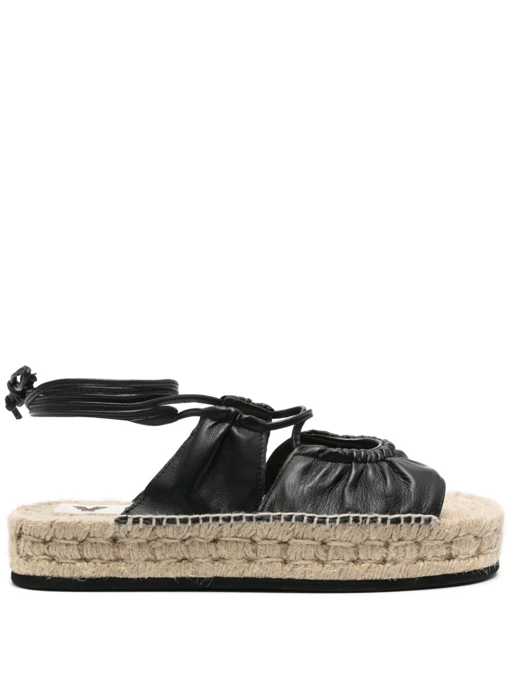 Bimba y Lola lace-up leather espadrilles - Black von Bimba y Lola