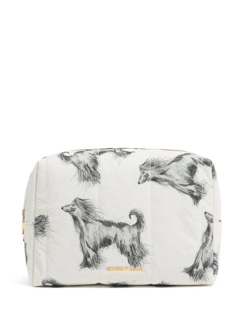 Bimba y Lola large Greyhound-print makeup bag - White von Bimba y Lola