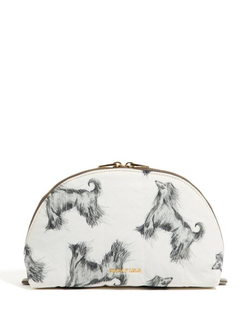 Bimba y Lola large Greyhound-print makeup bag - White von Bimba y Lola