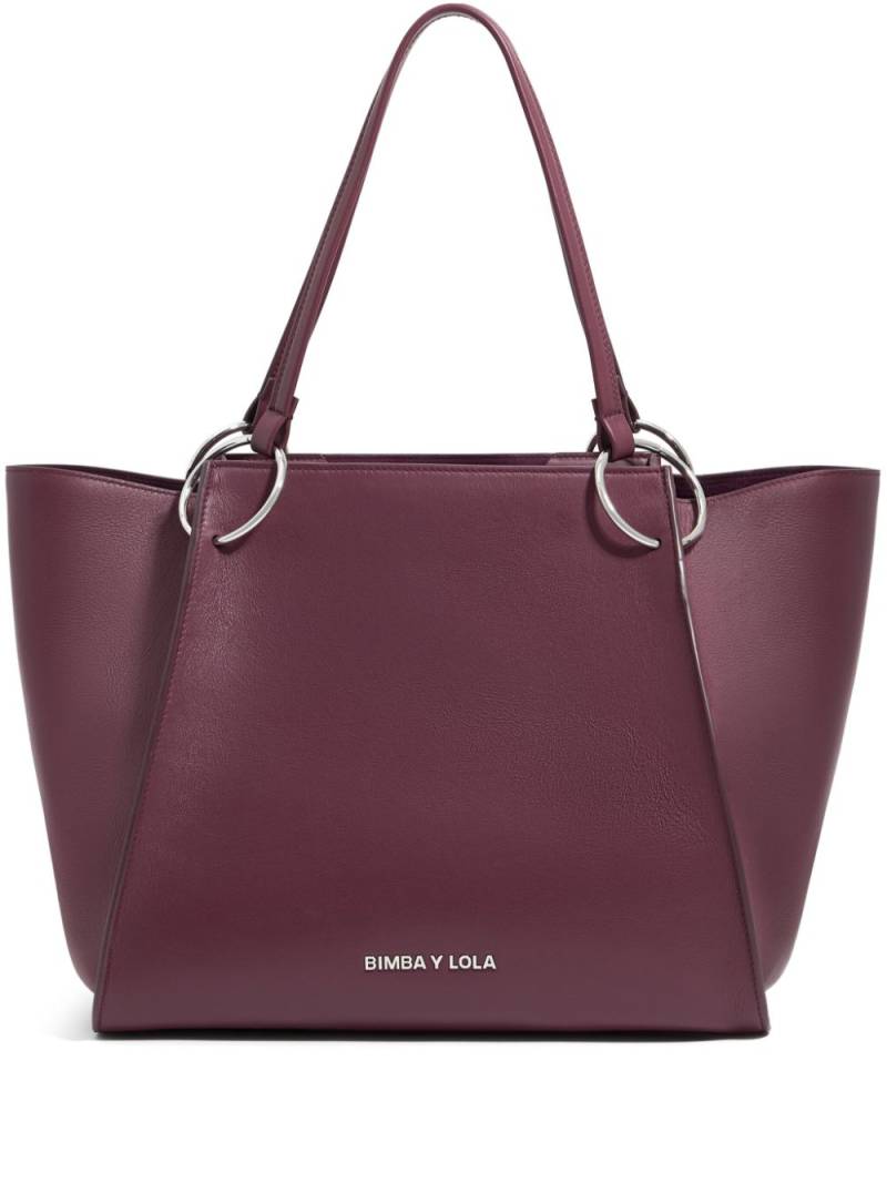 Bimba y Lola large leather tote bag - Red von Bimba y Lola