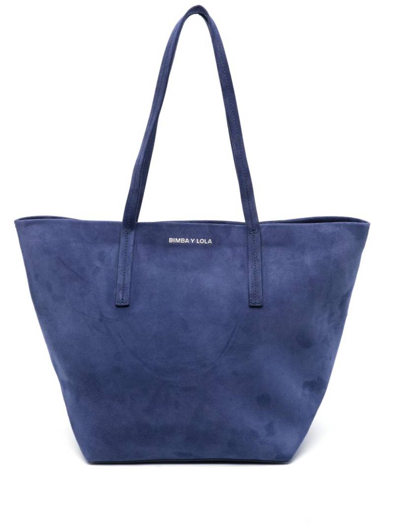 Bimba y Lola large suede shoulder bag - Blue von Bimba y Lola