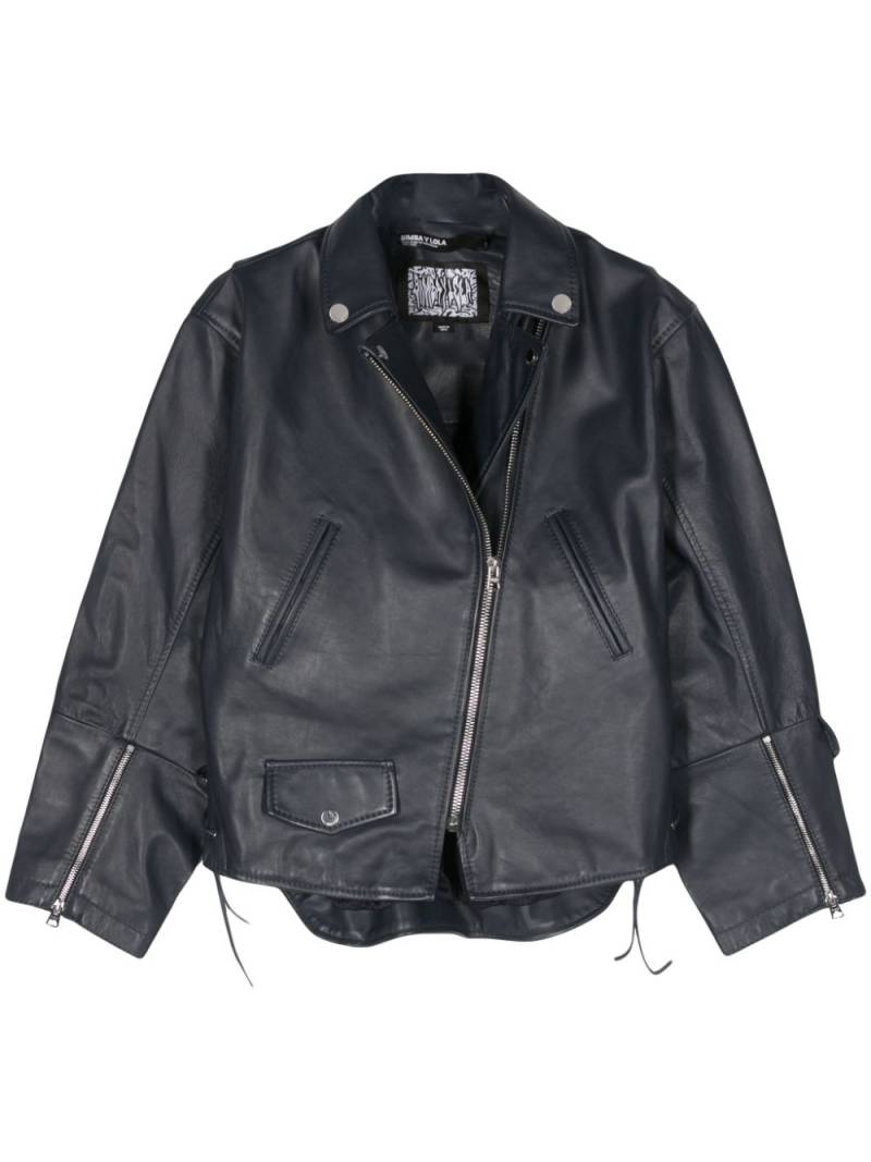 Bimba y Lola leather biker jacket - Blue von Bimba y Lola