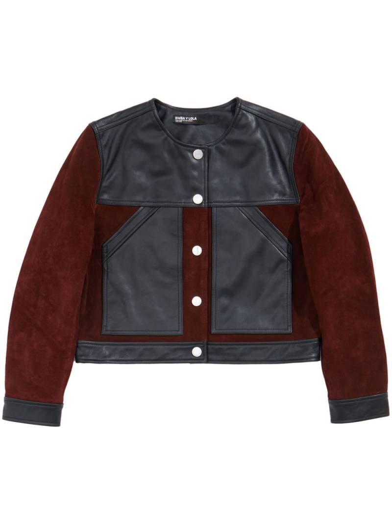 Bimba y Lola leather two-tone jacket - Black von Bimba y Lola