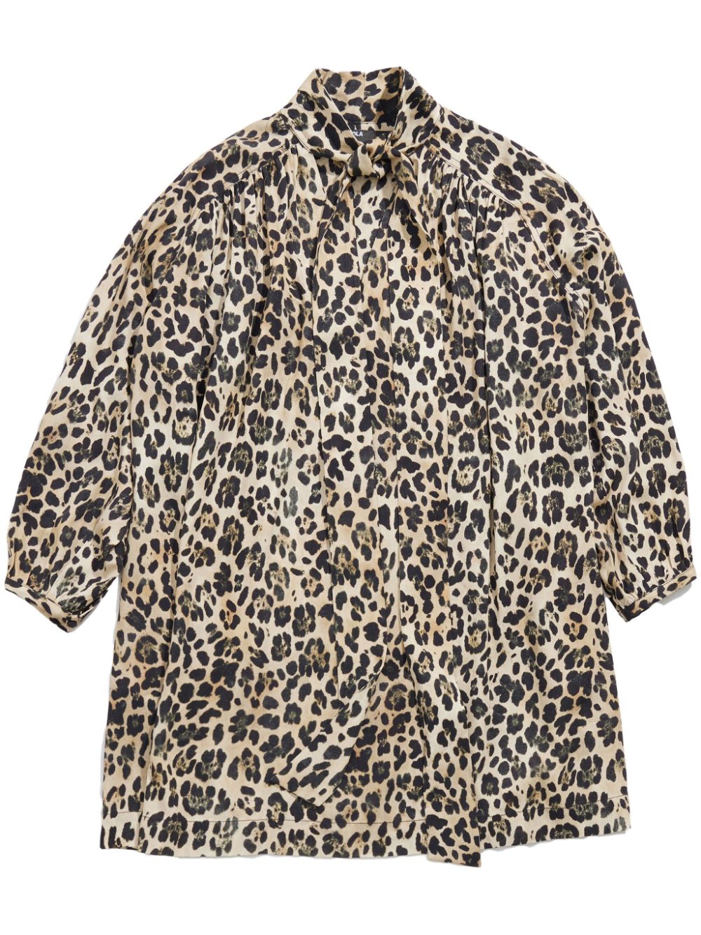 Bimba y Lola leopard-print pussy-bow mini dress - Neutrals von Bimba y Lola