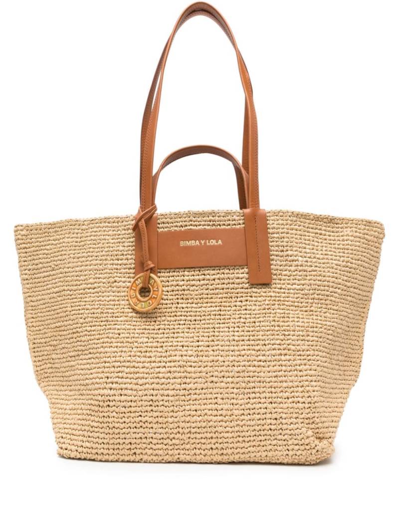 Bimba y Lola logo-charm basket shoulder bag - Neutrals von Bimba y Lola