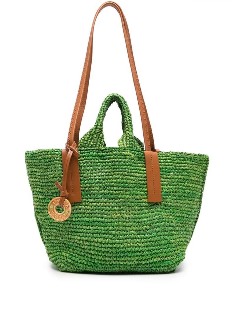 Bimba y Lola logo-charm raffia shoulder bag - Green von Bimba y Lola