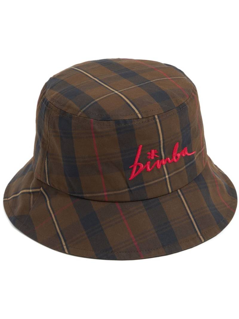 Bimba y Lola logo-embroidered checked bucket hat - Brown von Bimba y Lola