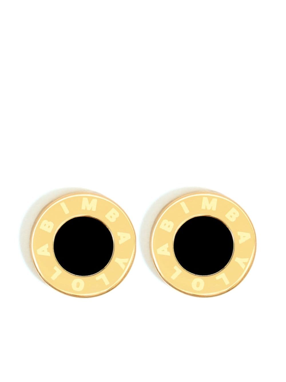 Bimba y Lola logo-engraved stud earrings - Black von Bimba y Lola