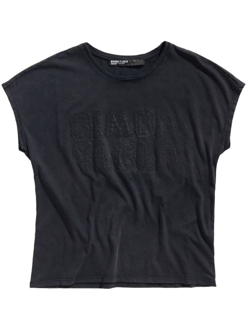 Bimba y Lola logo-lace T-shirt - Black von Bimba y Lola