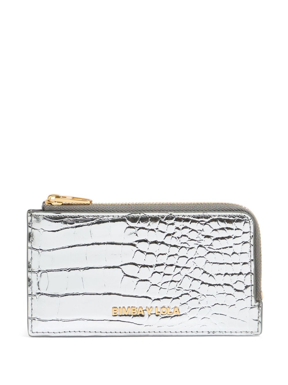 Bimba y Lola logo-lettering leather card holder - Silver von Bimba y Lola