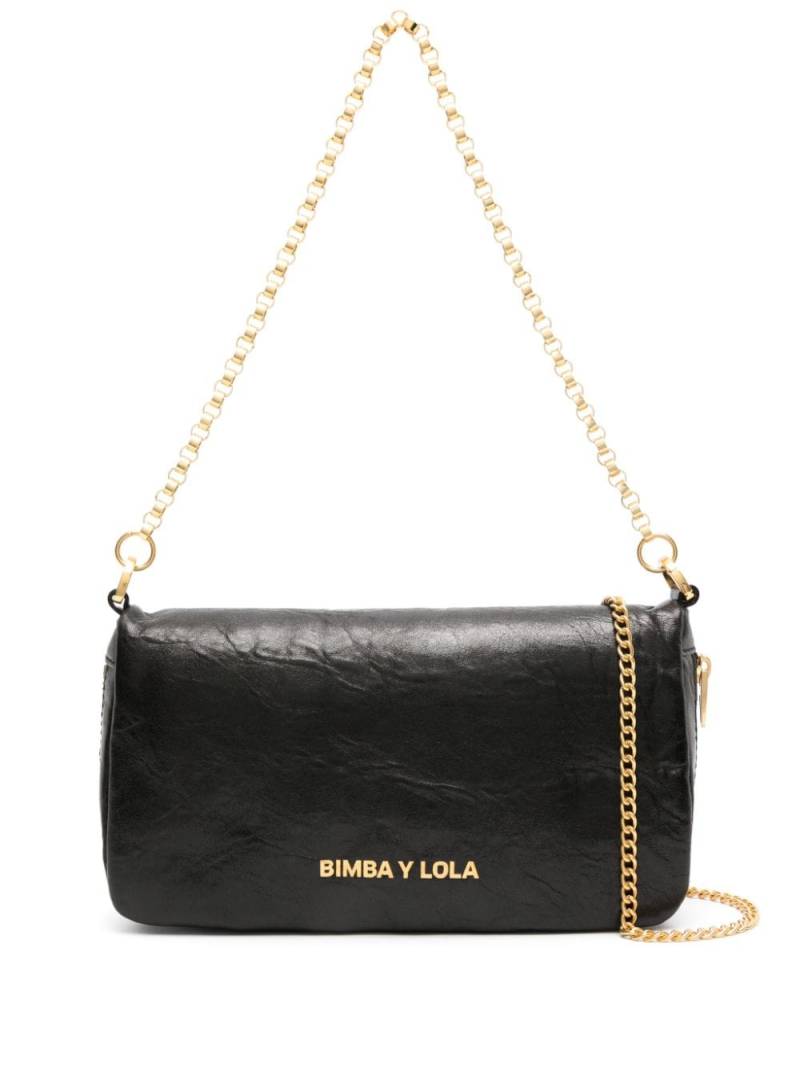 Bimba y Lola small logo-lettering leather crossbody bag - Black von Bimba y Lola