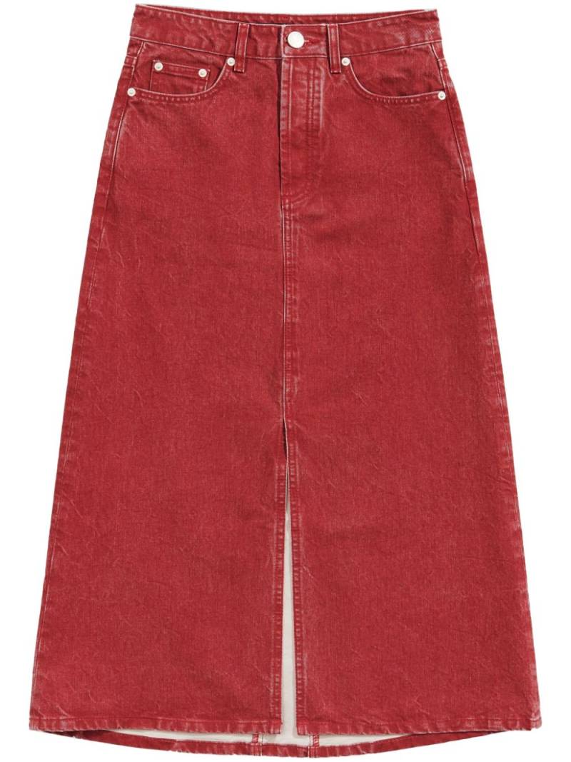 Bimba y Lola logo-patch midi skirt - Red von Bimba y Lola