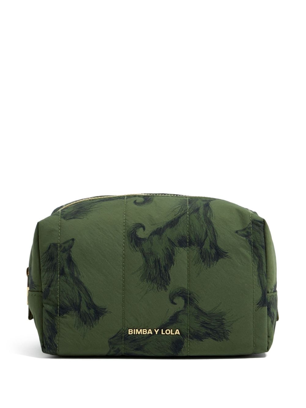 Bimba y Lola medium Greyhound-print makeup bag - Green von Bimba y Lola