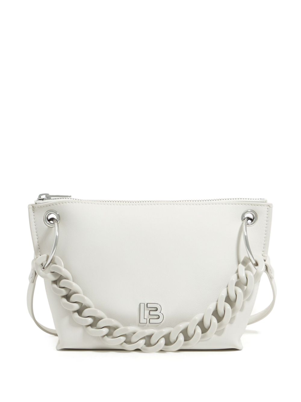 Bimba y Lola medium trapeze leather bag - White von Bimba y Lola