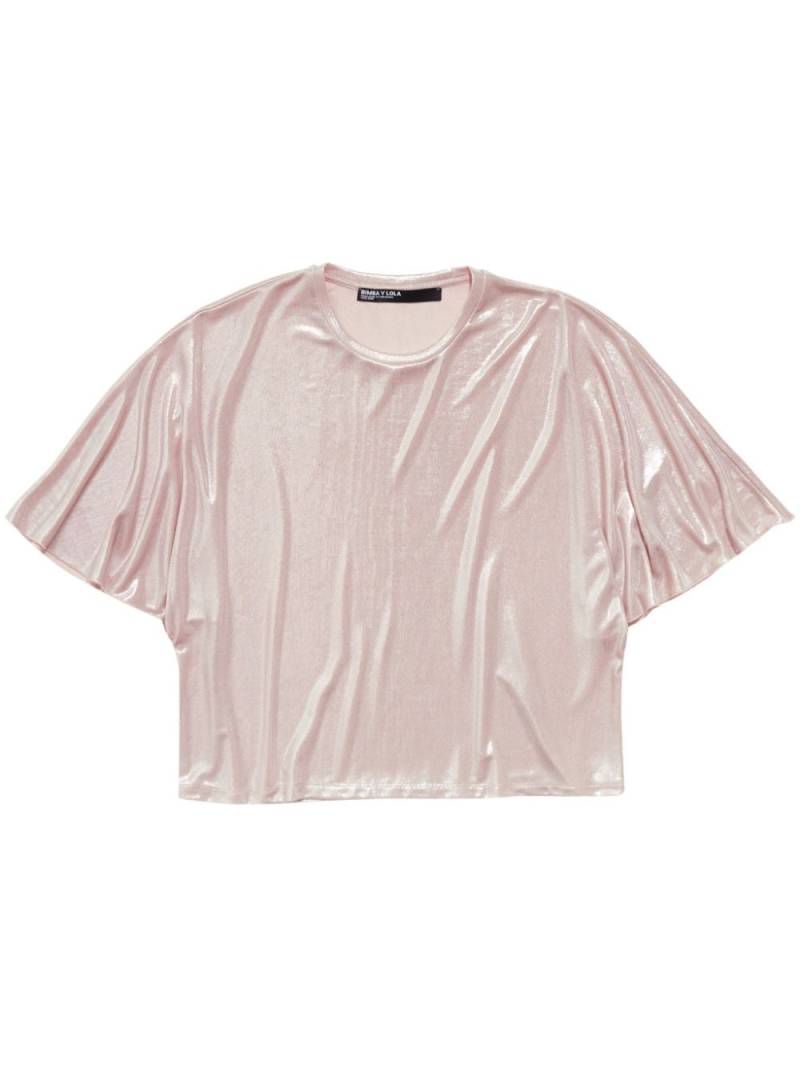 Bimba y Lola metallic boxy T-shirt - Pink von Bimba y Lola