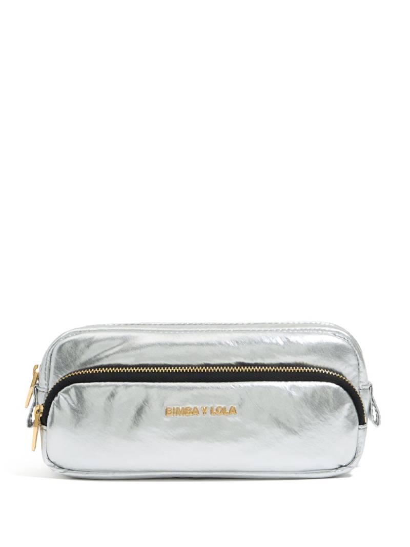 Bimba y Lola metallic-finish makeup bag - Silver von Bimba y Lola