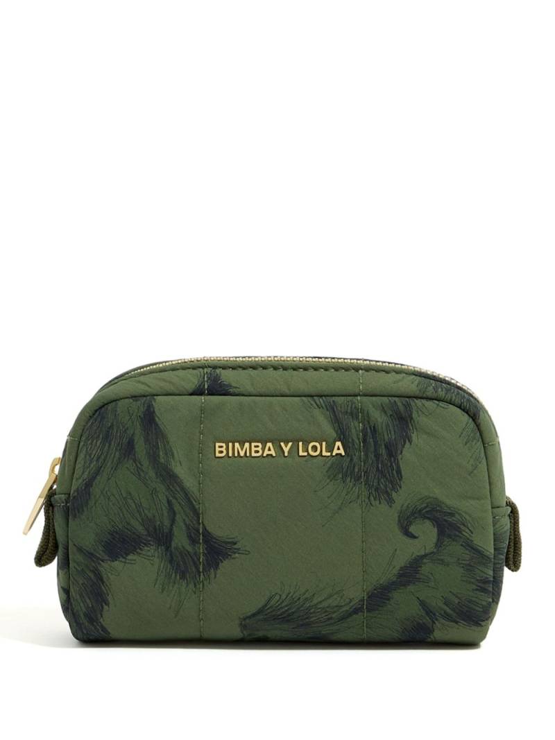 Bimba y Lola mini Greyhound-print makeup bag - Green von Bimba y Lola