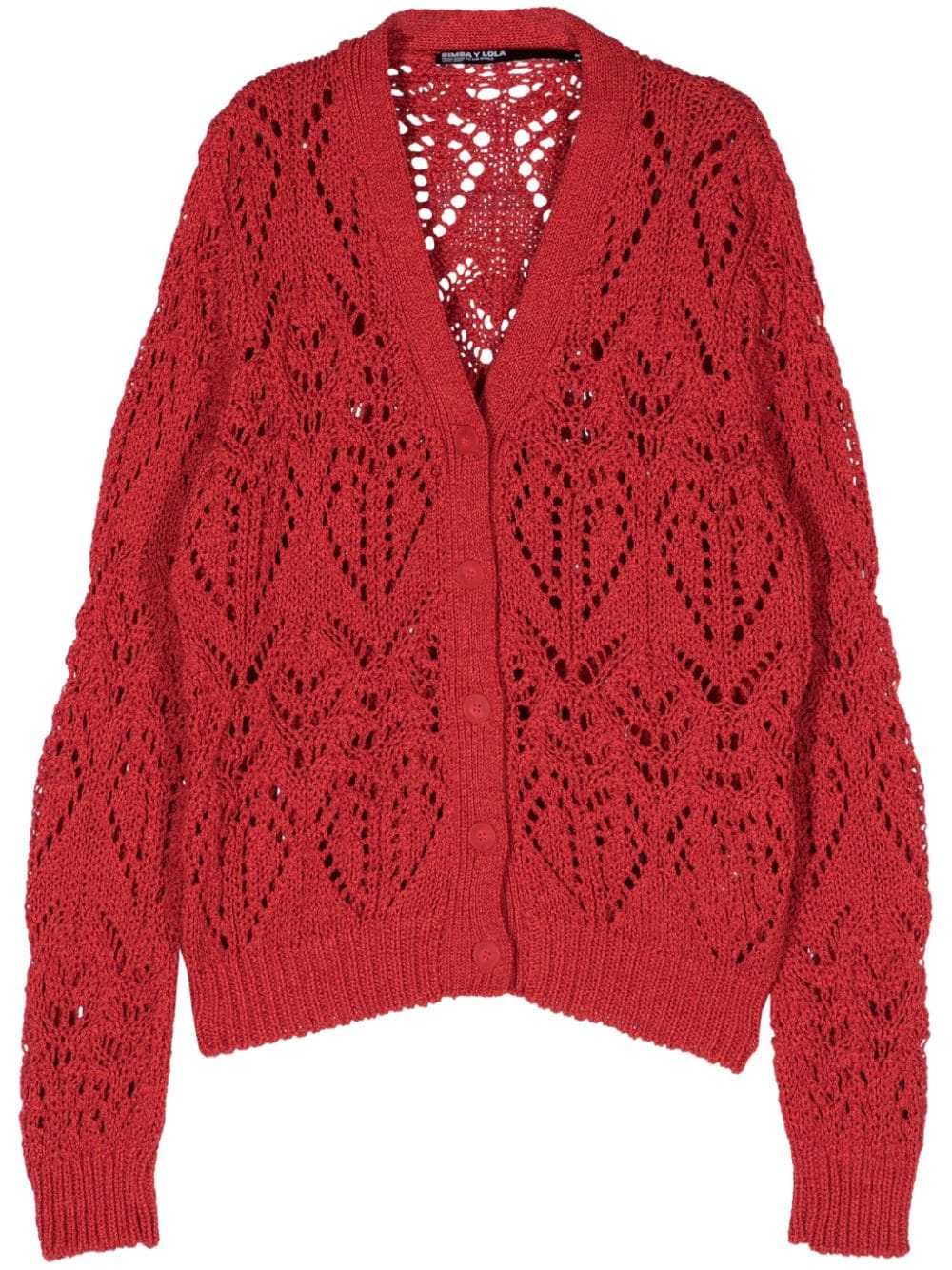 Bimba y Lola open-knit button-up cardigan - Red von Bimba y Lola