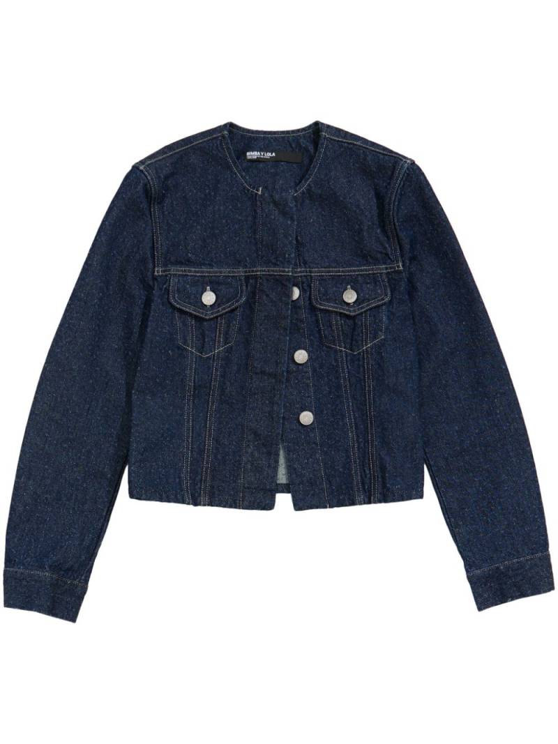 Bimba y Lola perforated denim jacket - Blue von Bimba y Lola