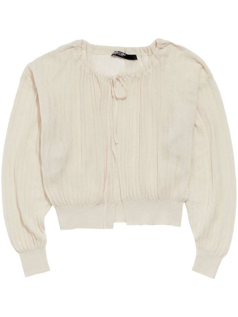 Bimba y Lola pleated long-sleeve cardigan - Neutrals von Bimba y Lola