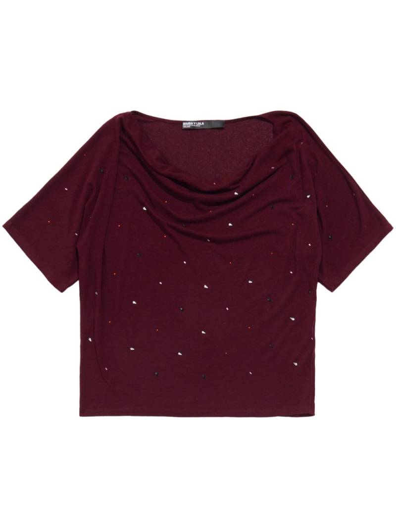 Bimba y Lola rhinestone-embellished T-shirt - Red von Bimba y Lola