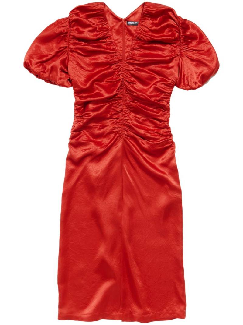 Bimba y Lola ruched midi dress - Red von Bimba y Lola