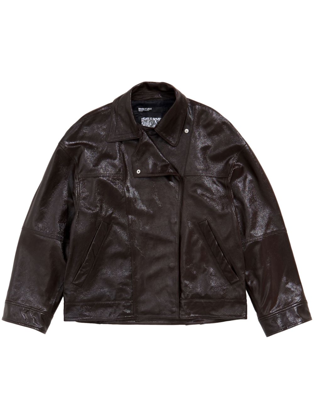 Bimba y Lola satin-finish leather jacket - Brown von Bimba y Lola