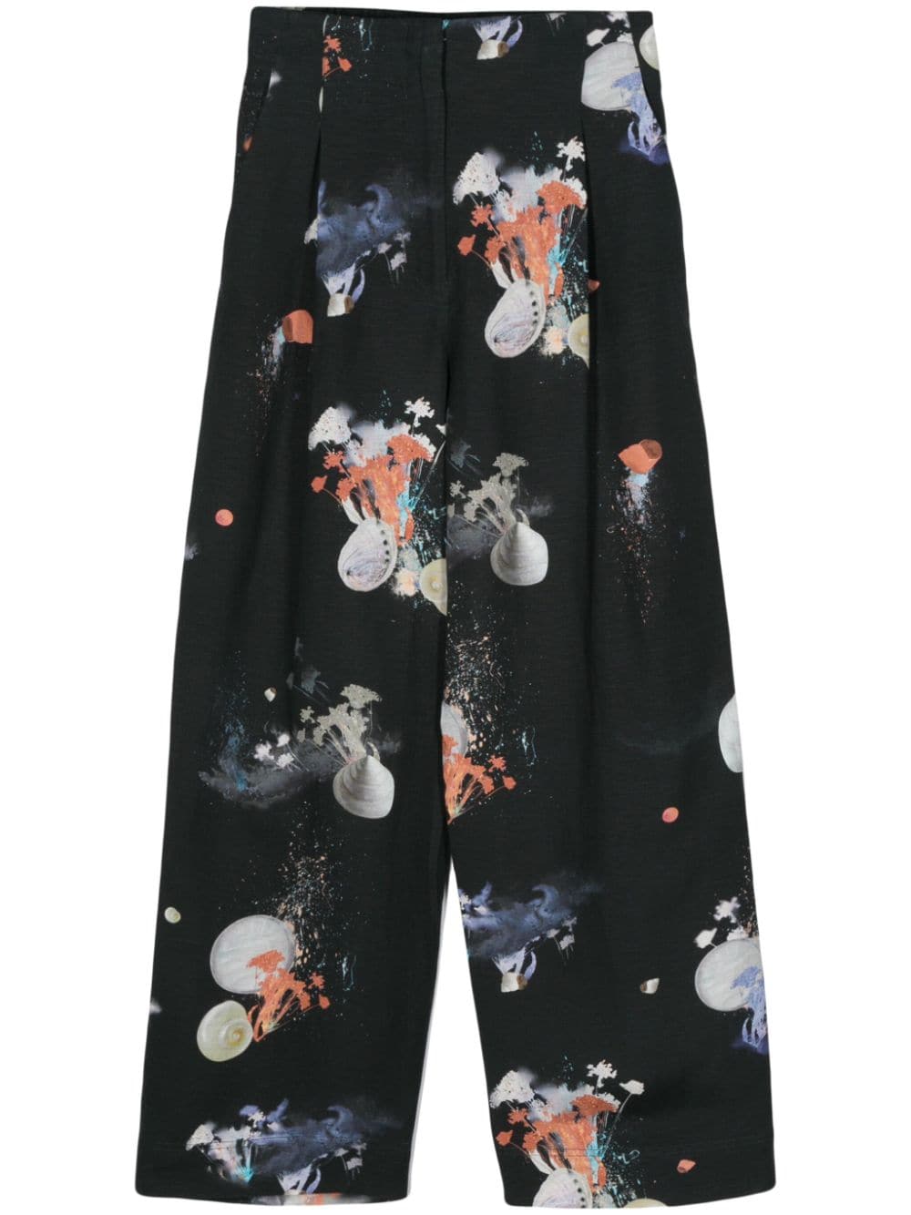 Bimba y Lola sea life-print cropped trousers - Black von Bimba y Lola