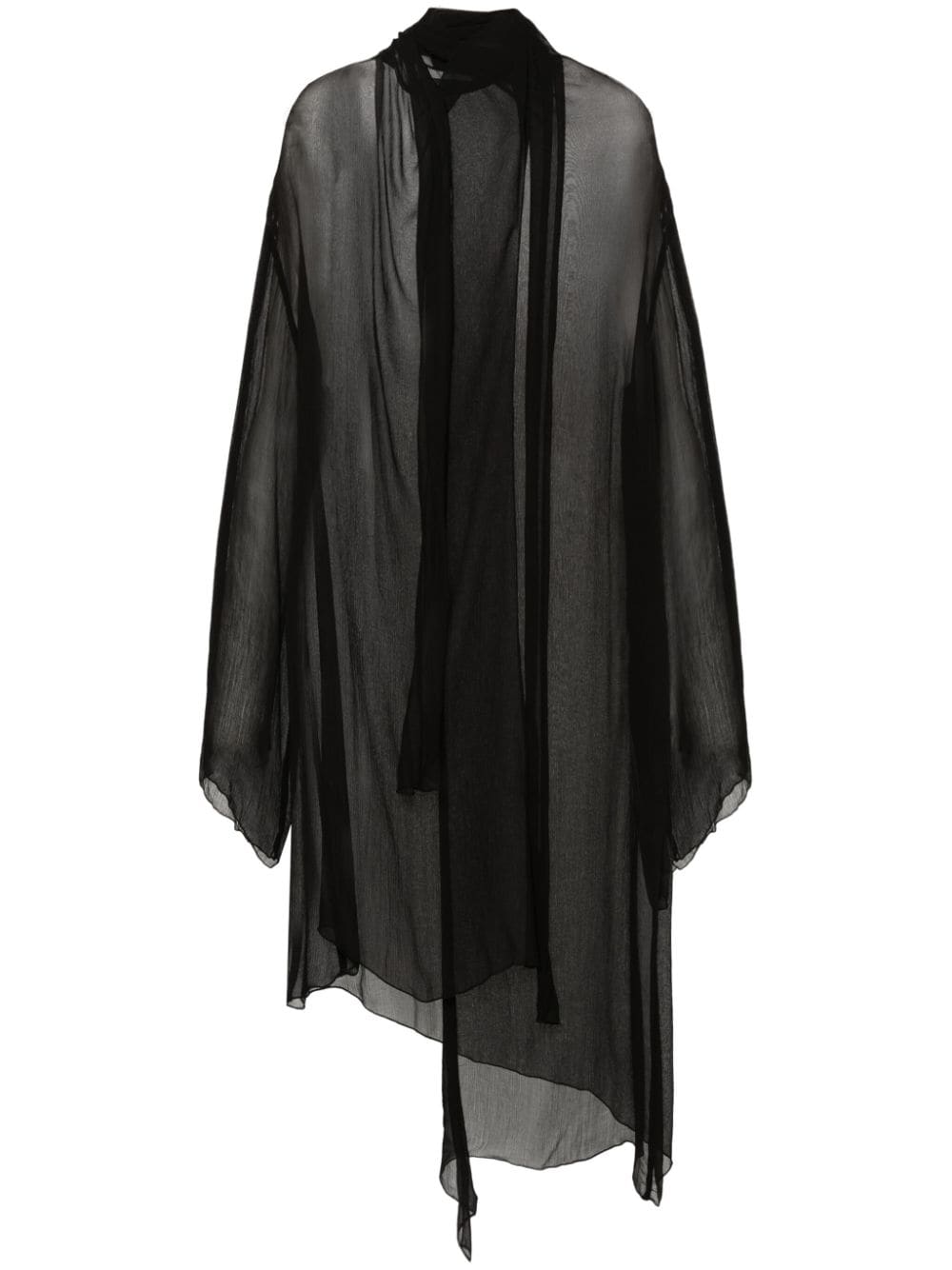 Bimba y Lola semi-sheer midi cape dress - Black von Bimba y Lola