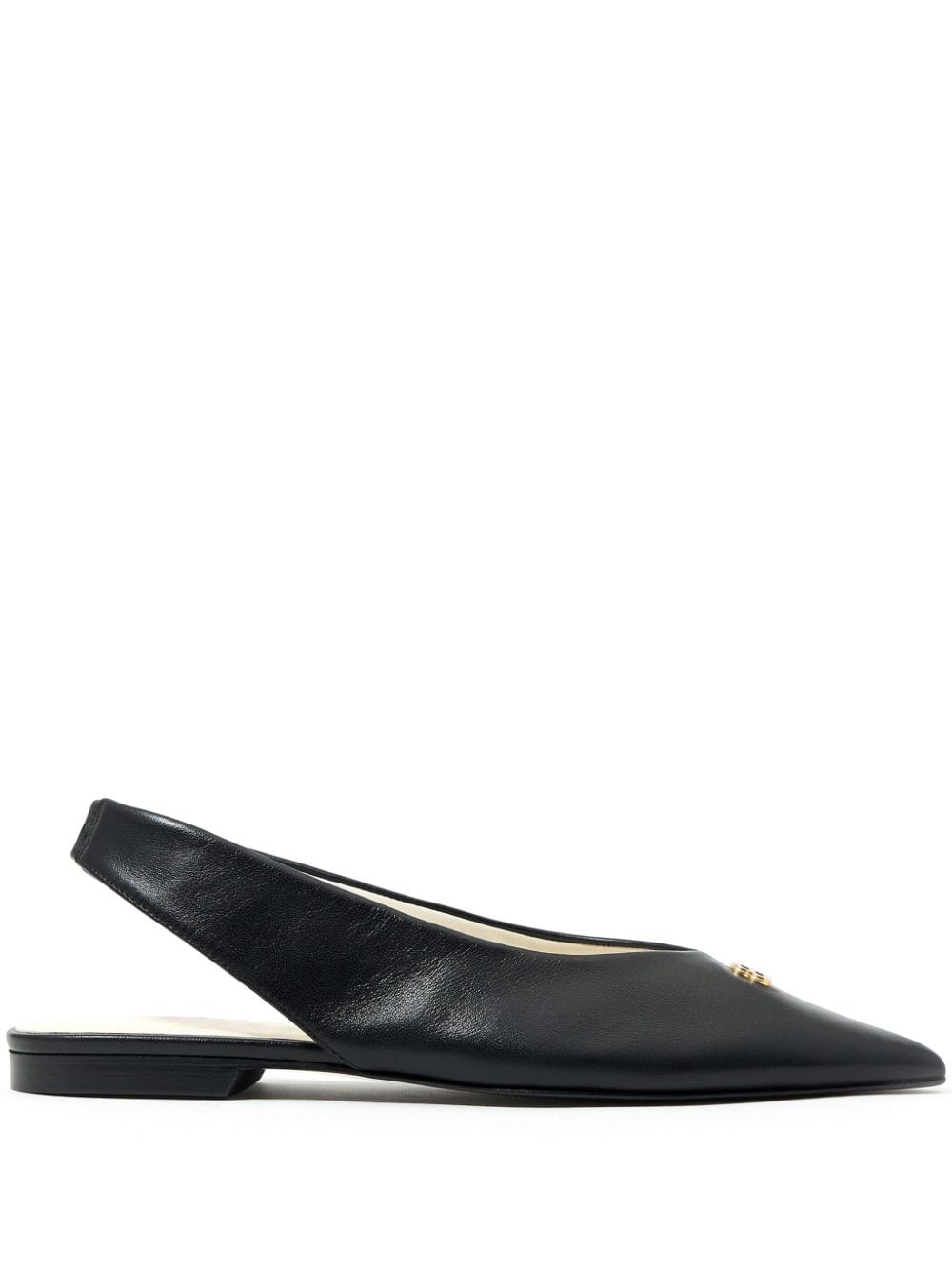 Bimba y Lola slingback leather ballerina shoes - Black von Bimba y Lola