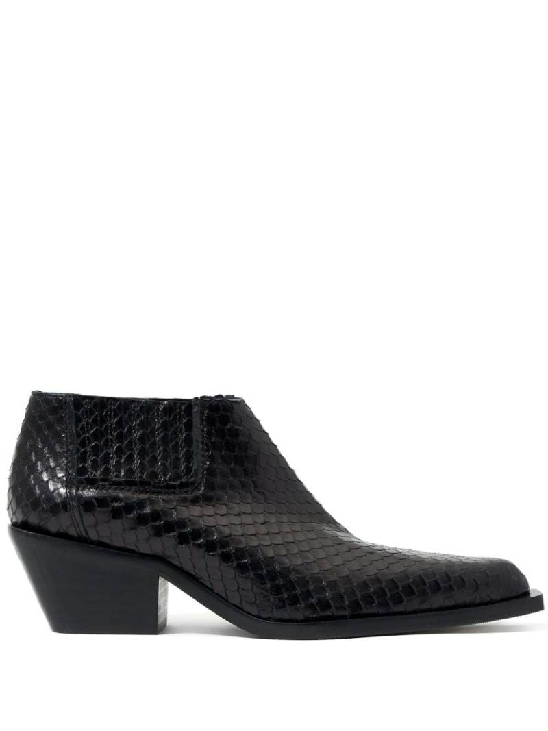 Bimba y Lola snakeskin cowboy ankle boots - Black von Bimba y Lola