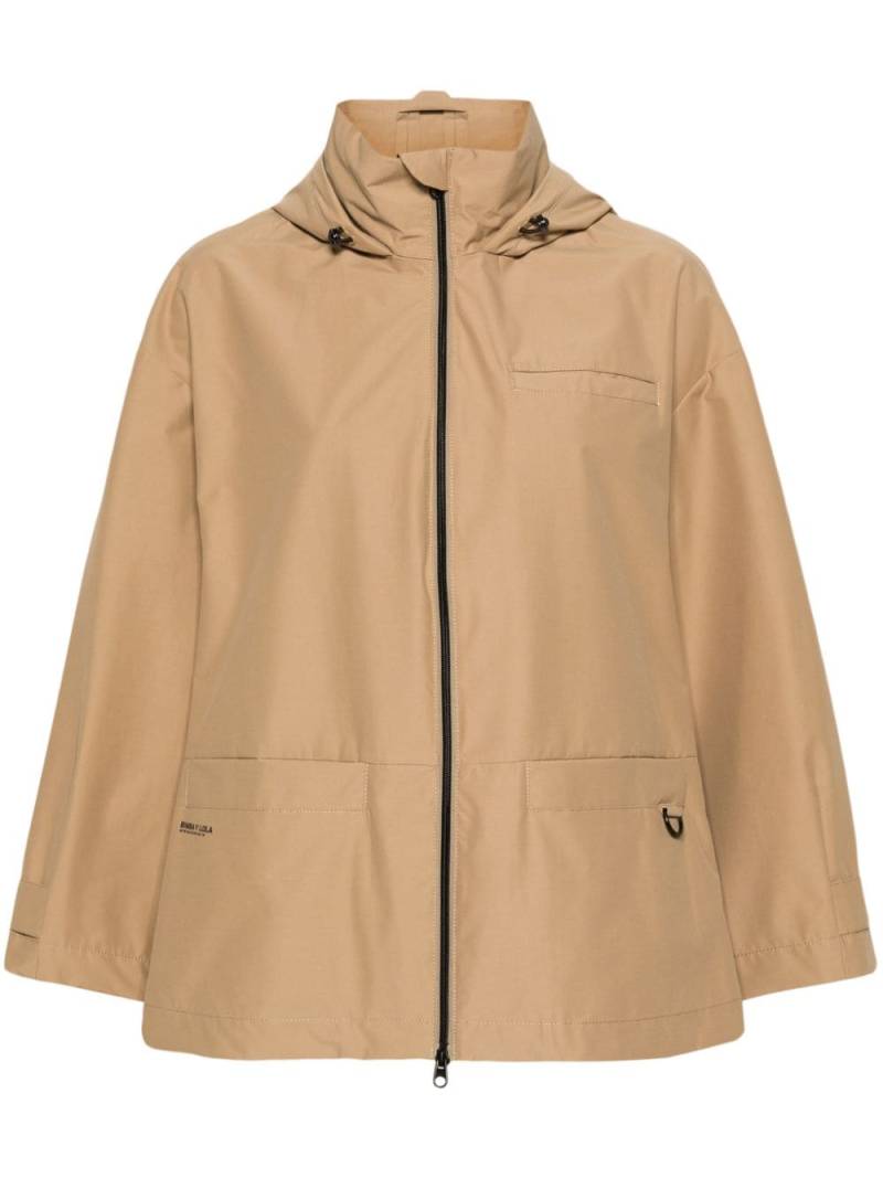 Bimba y Lola zip-up hooded rain coat - Neutrals von Bimba y Lola