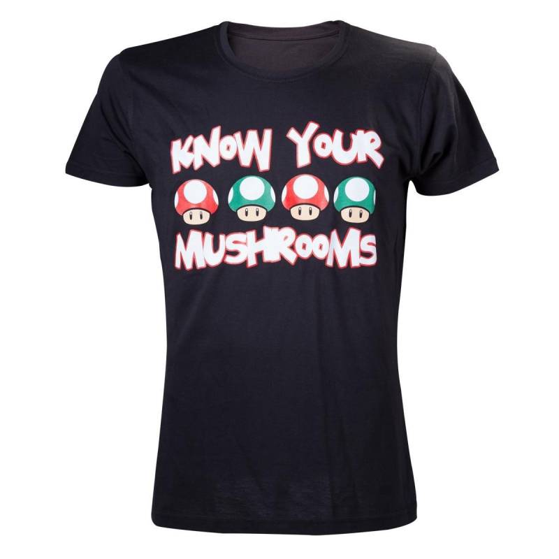 Bioworld - T-shirt Nintendo Know your Mushrooms S, für Herren, Größe S von Bioworld