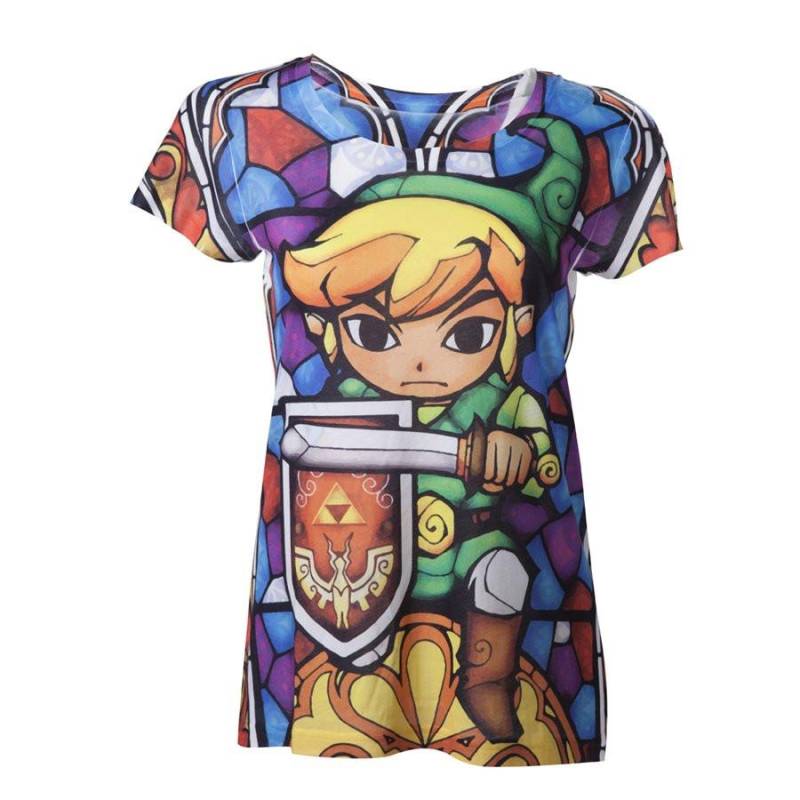 T-shirt - Zelda - Buntglasfenster Link Herren  L von Bioworld