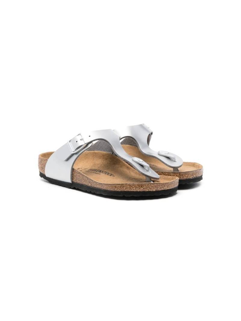 Birkenstock Kids Birko-flor metallic-effect sandals - Grey von Birkenstock Kids