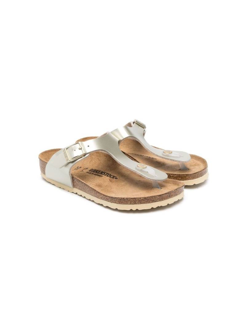 Birkenstock Kids Gizeh metallic thong sandals - Grey von Birkenstock Kids