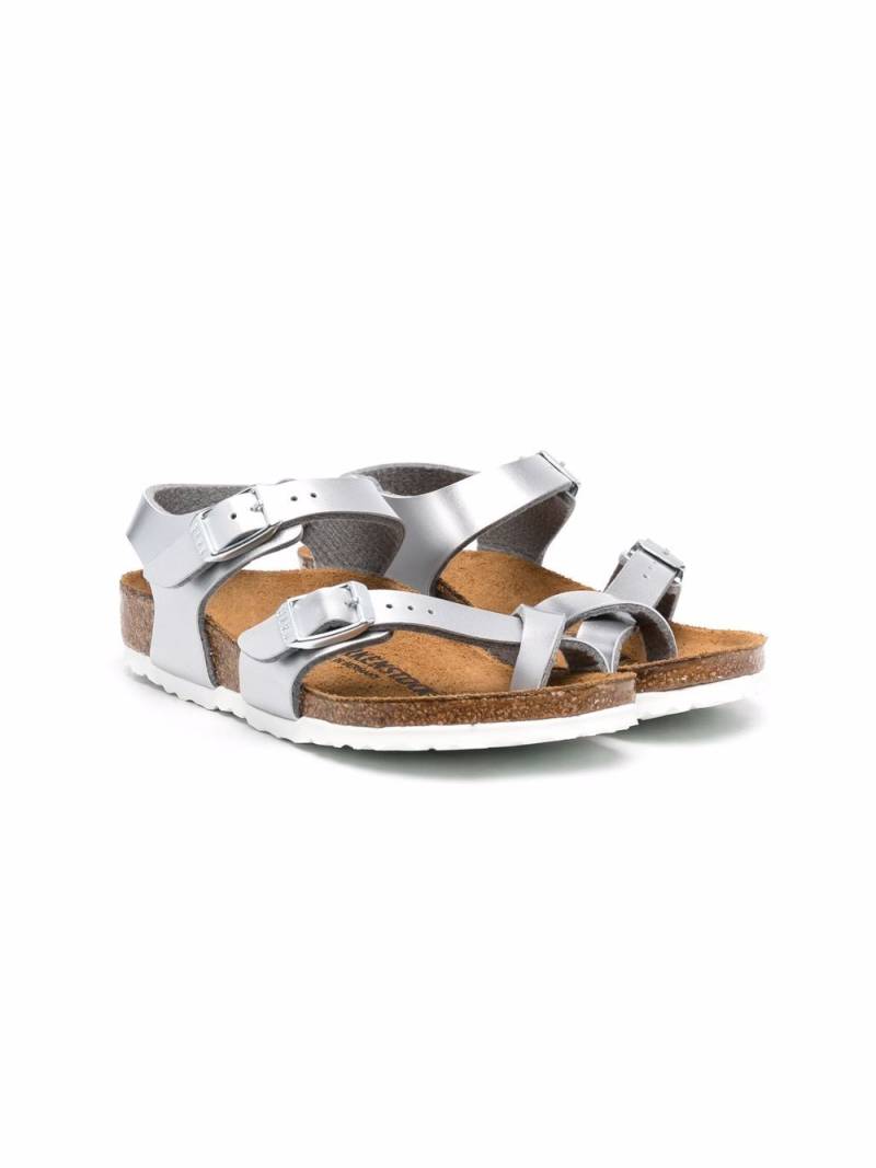 Birkenstock Kids Taormina metallic-effect sandals - Silver von Birkenstock Kids