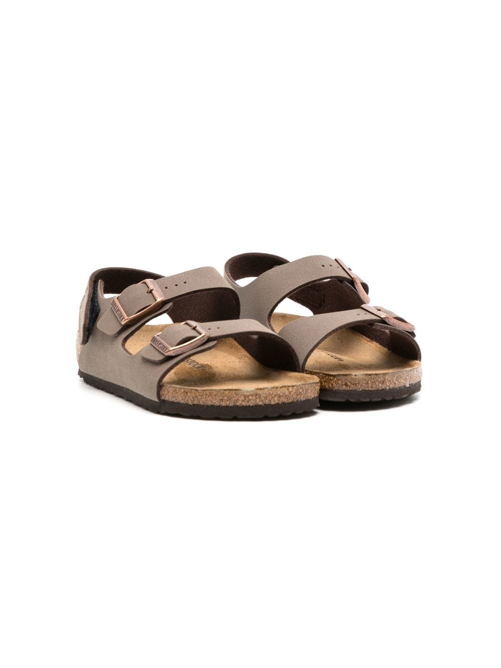 Birkenstock Kids leather flat sandals - Brown von Birkenstock Kids