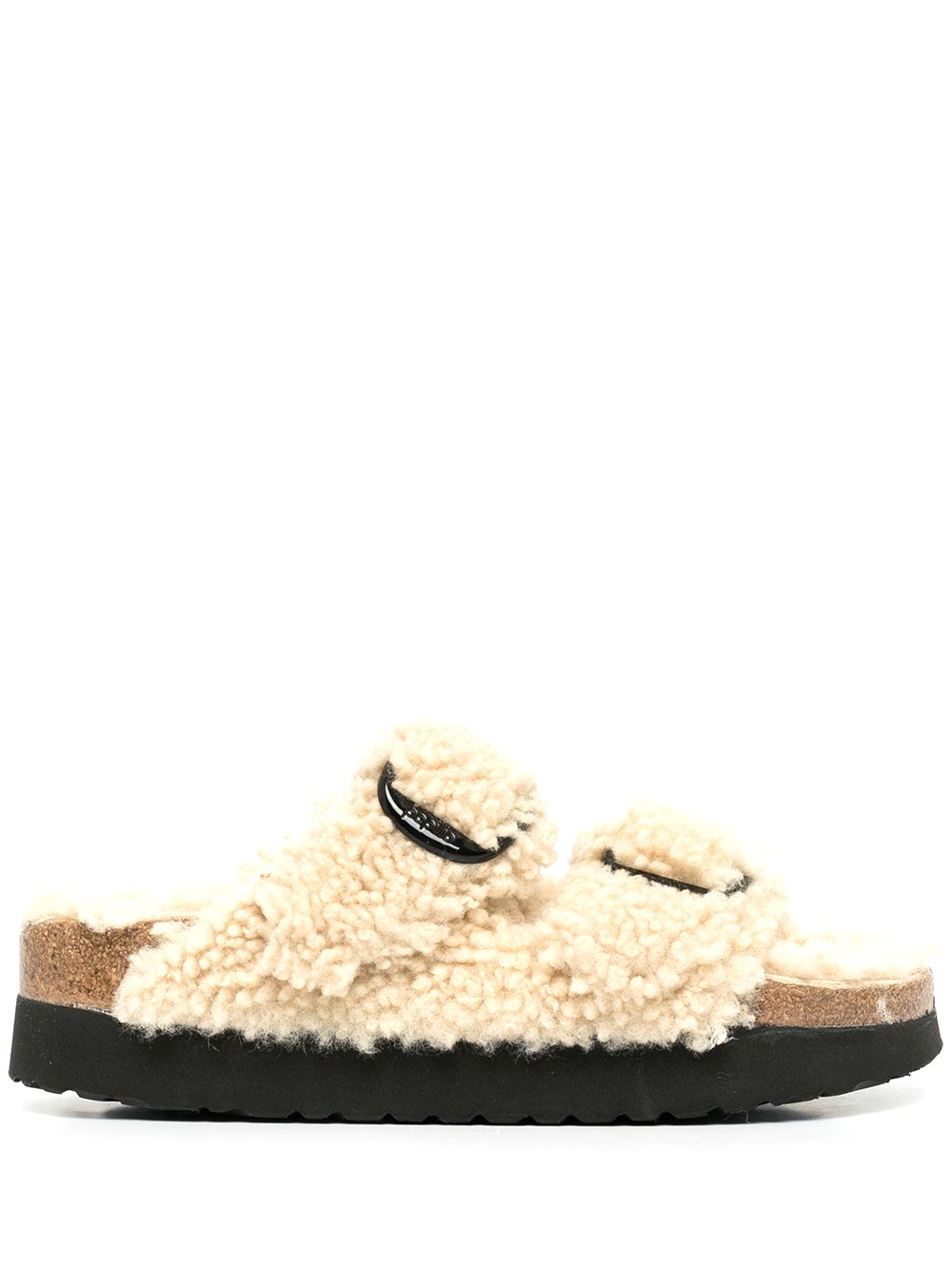 Birkenstock Arizona Big Buckle shearling slides - Neutrals von Birkenstock