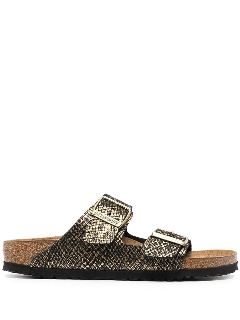 Birkenstock Arizona snakeskin-effect sandals - Black von Birkenstock