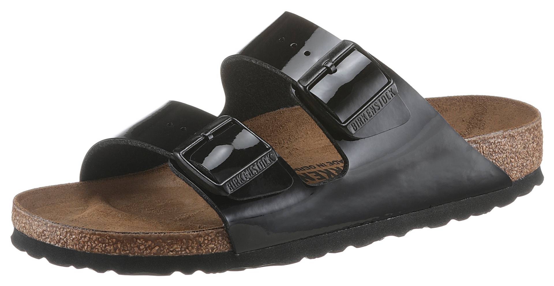 Birkenstock Pantolette »ARIZONA Patent«, in glänzender Lack-Optik, Schuhweite: schmal von Birkenstock