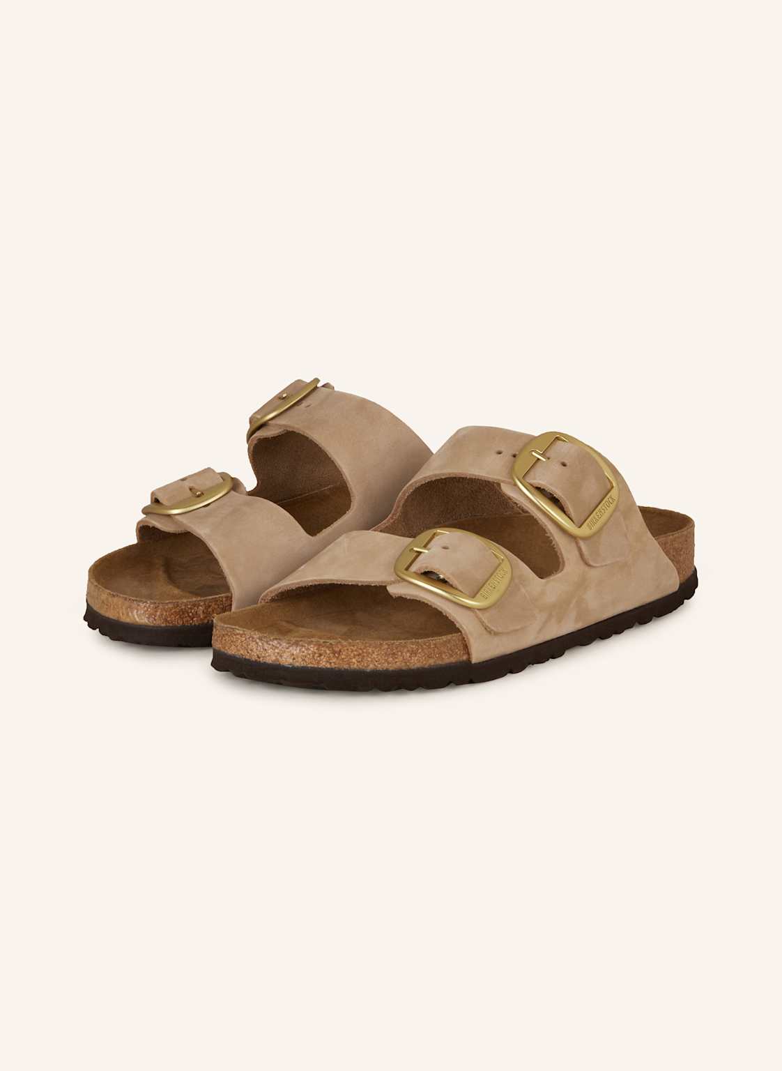 Birkenstock Pantoletten Arizona Big Buckle Lenb beige von Birkenstock