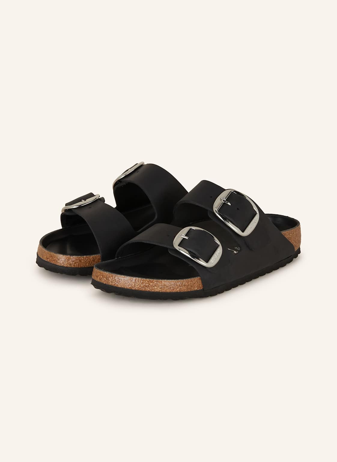 Birkenstock Pantoletten Arizona Big Buckle Leoi schwarz von Birkenstock