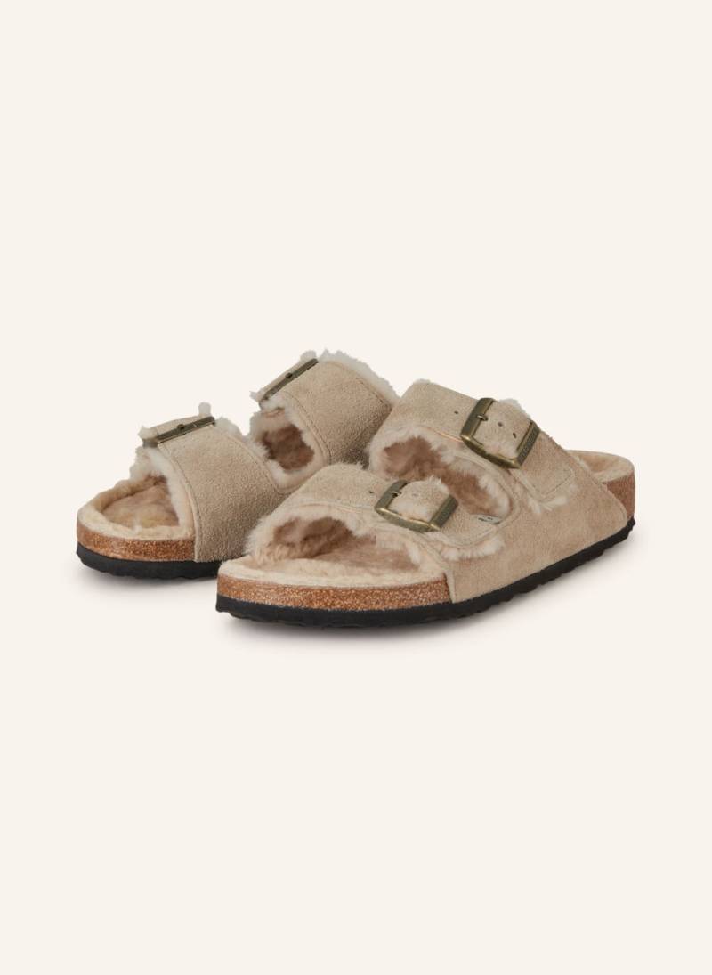 Birkenstock Pantoletten Arizona Shearling beige von Birkenstock